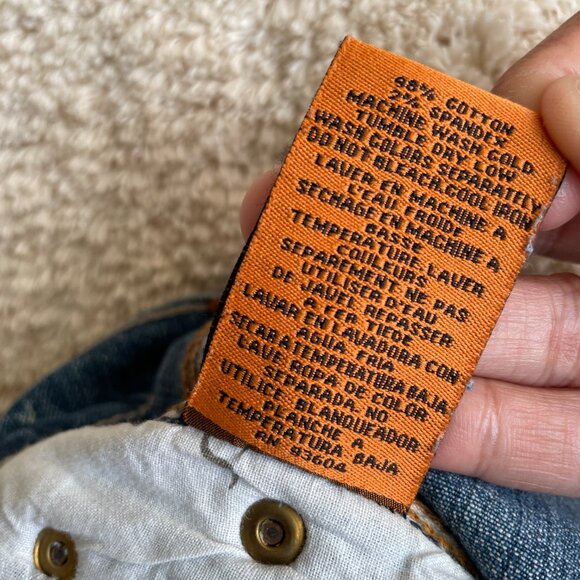 Bebina Jeans Womens 28x34 Acid Wash Splattered Distressed Low Rise Flare Festive - Picture 8 of 15